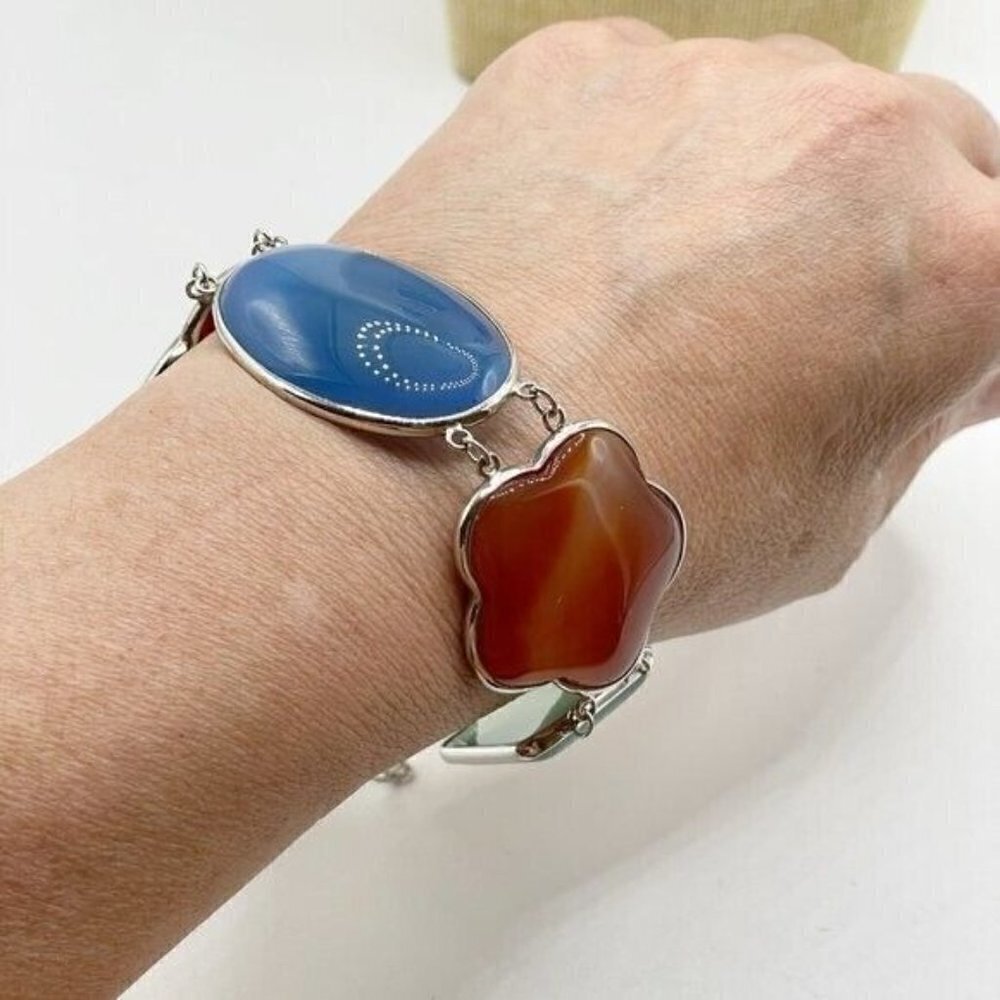 New Ross-Simons Multi-Color Polished Agate Sterli… - image 5